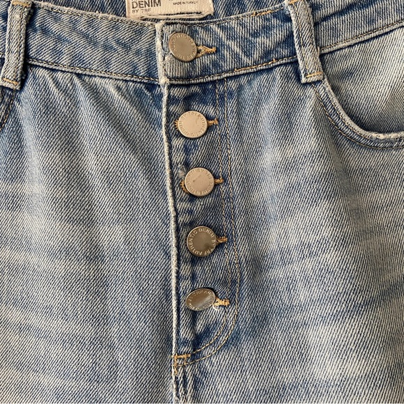 Zara TRF straight leg blue jeans exposed buttons - Size 40 (uk 12) - Picture 3 of 10